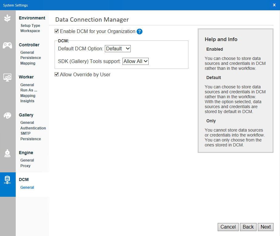 Configure DCM for your organization.