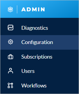 Admin menu in admin Server interface.