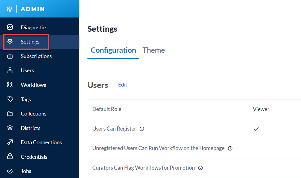 Alteryx Server Settings in admin interface.