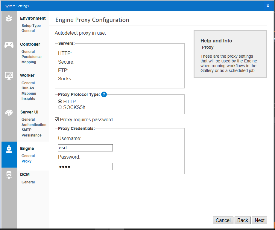 Proxy - System Settings