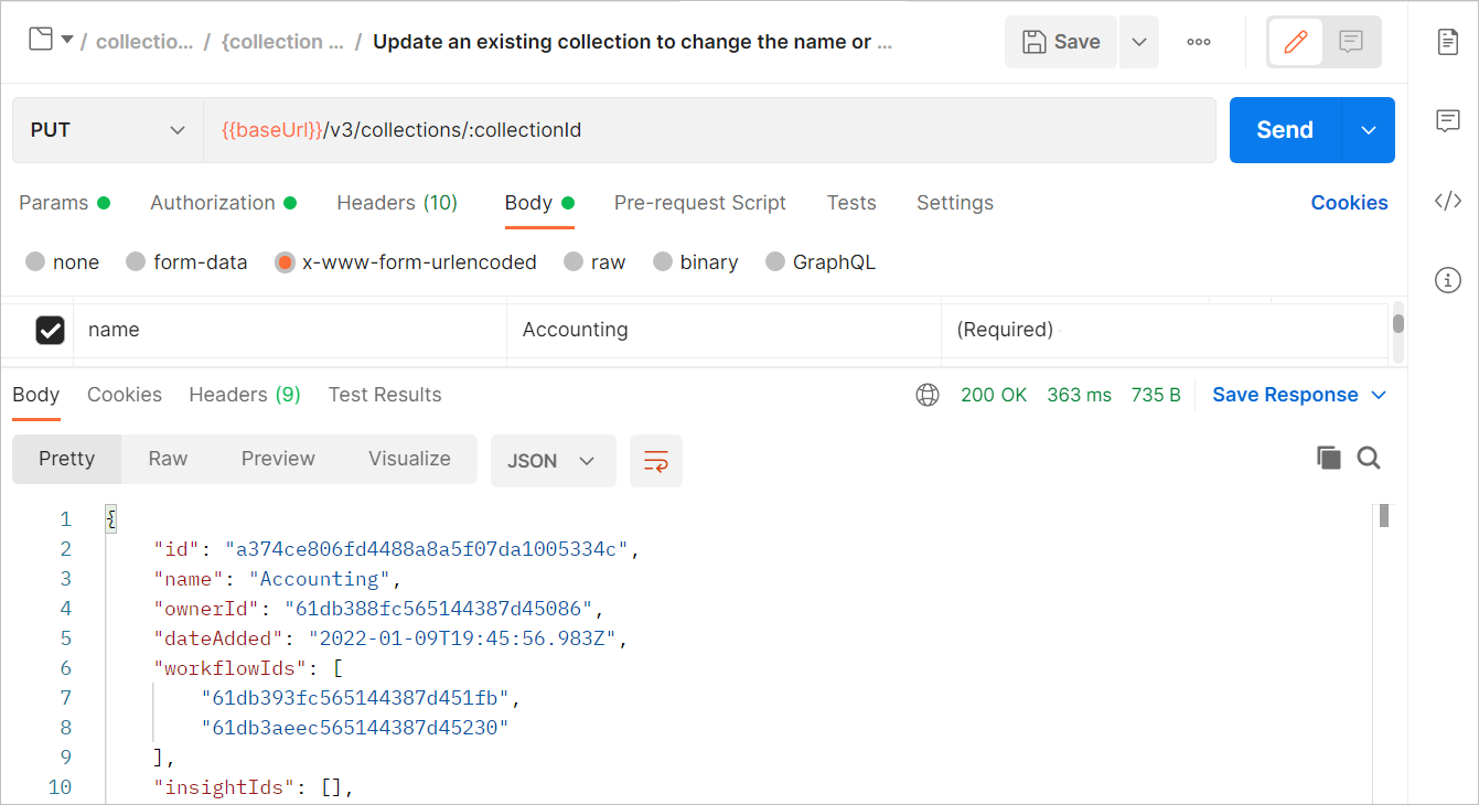 Use the PUT /v3/serverDataConnections/{dataConnectionId} endpoint.