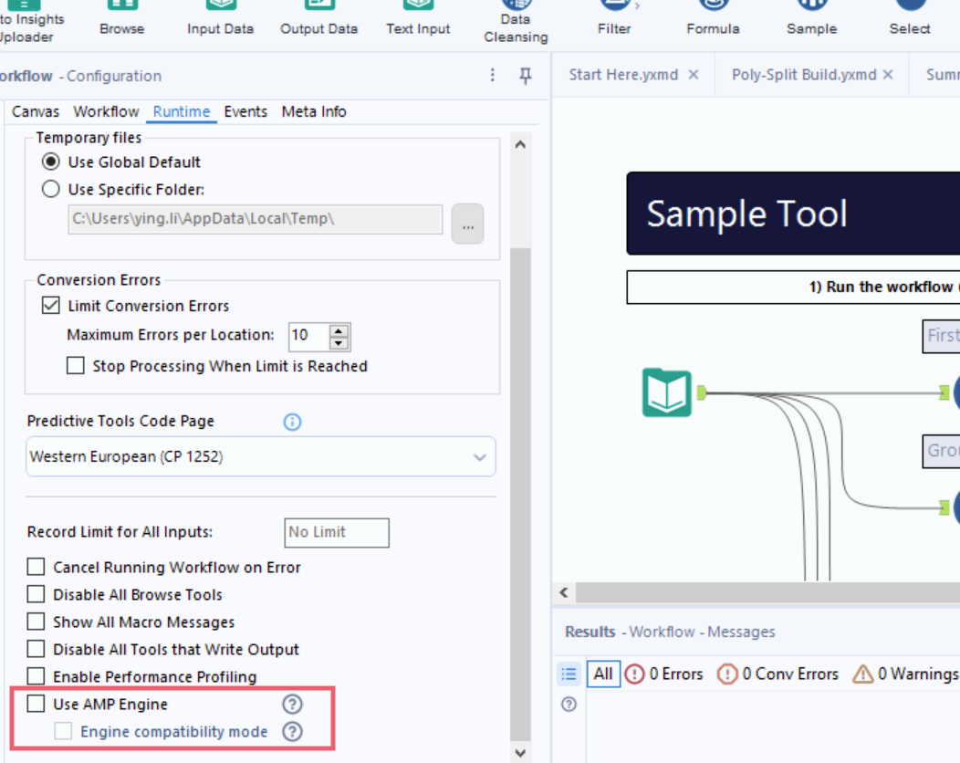 Use AMP Engine checkbox