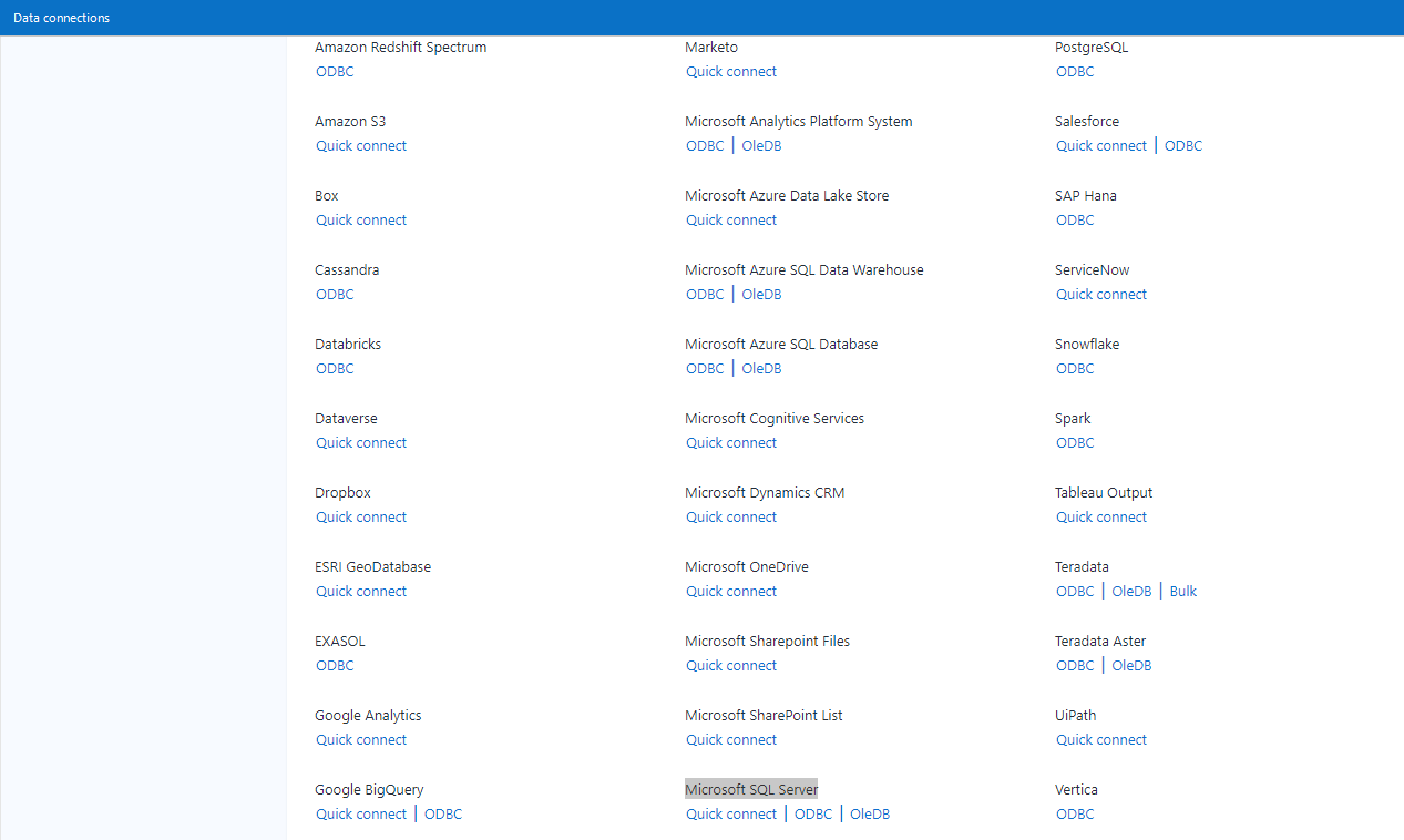 MSQL Server Quick Connect