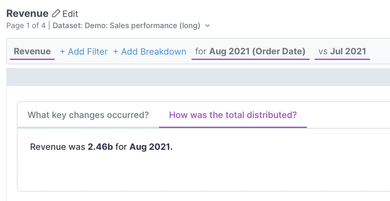 Total distributed tab