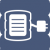 Blue icon with database being plugged in.