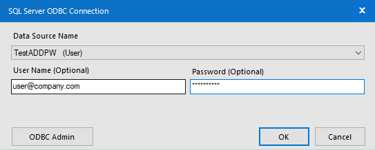 Provide username and password