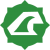 Green icon with a shape outlined in another shape that is the same general shape as the first.