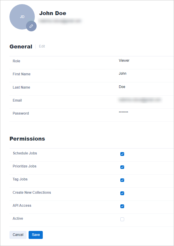 In addition to user roles, there are several user permissions that you can set to control what users can do in the Server UI.