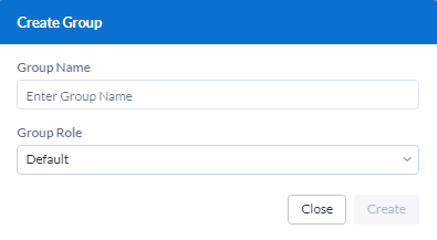On the Groups tab of the User Management page, select New Group to add a new group.