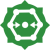 Green icon with white hexagon inside. That hexagon has arrows pointing to a white circle inside the hexagon.