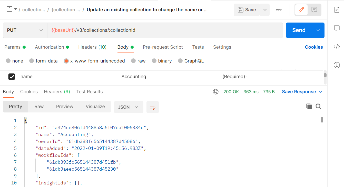 Use the PUT /v3/serverDataConnections/{dataConnectionId} endpoint.